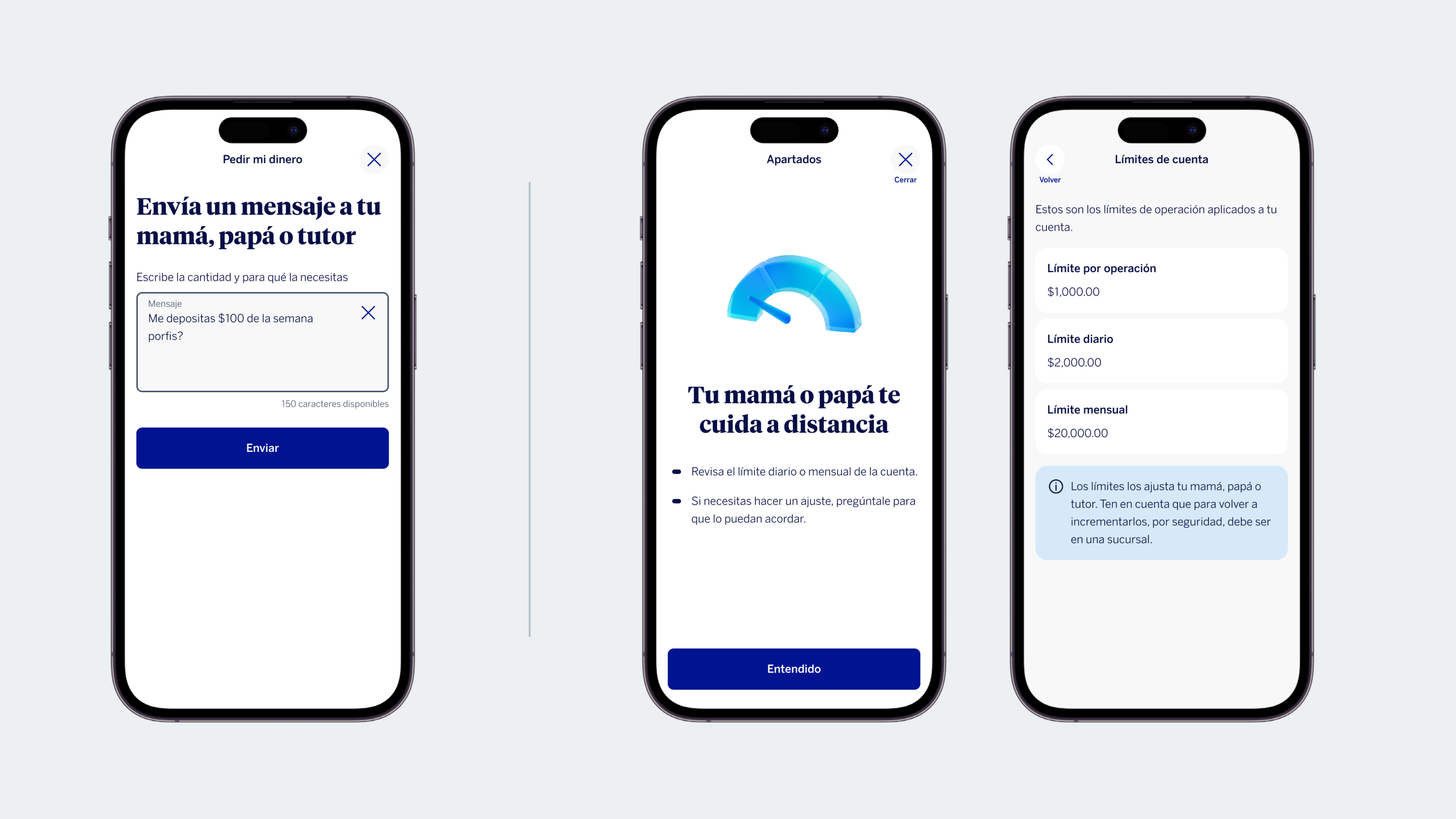 Mockups del app del menor